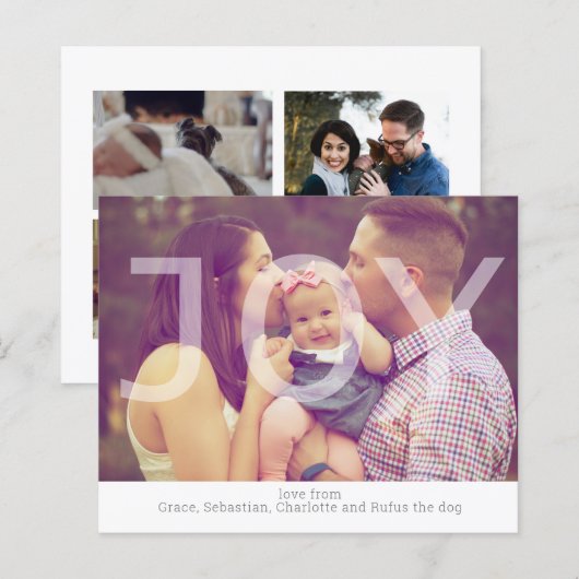 BUDGETクリスマスジョイフォトカパーソナライズされたード (正面/裏面)