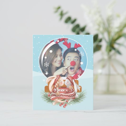 BUDGETクリスマススノーグローブラビットカップルの写真 (スタンド正面)