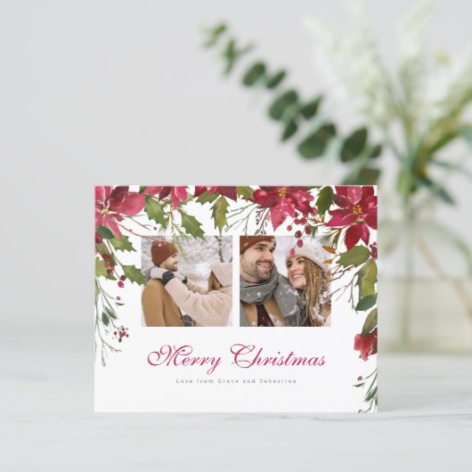 BUDGETクリスマスポインセチアパーソナライズされた写真 (スタンド正面)