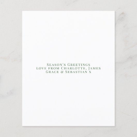 BUDGETクリスマス冬の花の平和と喜びの写真 (裏面)