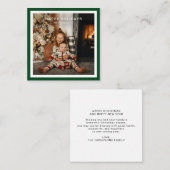 BUDGETグリーンスクエアはっきりした1写真縁どのクリスマス ノートカード (正面/裏面)