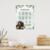 BUDGETグリーンリーユーカリのシーティングチャー結婚トの ポスター (キッチン)