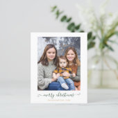 BUDGETグリーン金ゴールドシンプルスクリプトクリスマスフォト (スタンド正面)