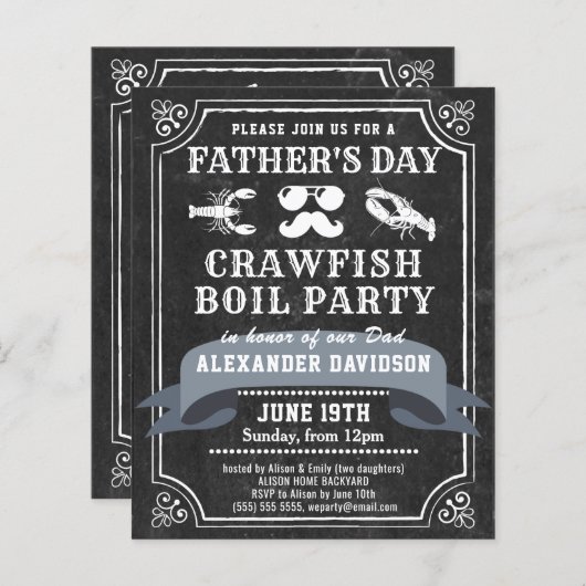 BUDGETシャルボードファーザーズデイ写真招待状 (正面/裏面)