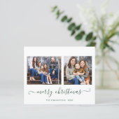 BUDGETシンプルグリーンスクリプトメリークリスマスフォト (スタンド正面)