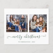 BUDGETシンプルグリーンスクリプトメリークリスマスフォト (正面)