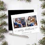 BUDGETシンプルスクリプトMerry Christmas写真<br><div class="desc">BUDGETシンプル Scriptモダン Merry Christmas Photo Holiday Cardあなたの写真の2枚とお気に入りのを含みシンプルてエレガント、Merry Christmas greetingをスクリプト化。背中はエレガント黒シンプルい。今年のホリデーカードに最適！**私たちの予算紙は、より小さく、より軽く、より繊細だが、まだ美しい！封筒忘れを使わない!**おもし客様のサポートや一致する商品は、cedarandstring@gmail.comまでお電話ください。</div>