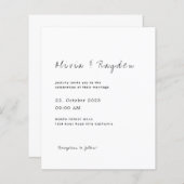 BUDGETシンプルミニマリスト結婚スクリプト (正面/裏面)