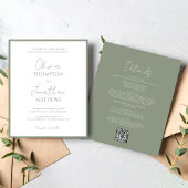 BUDGETシンプル Sage Green Script QRコード結婚s