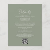 BUDGETシンプル Sage Green Script QRコード結婚s (裏面)