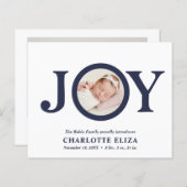 BUDGETジョイホワイトネイビーフォトベビー初めてのクリスマス (正面/裏面)