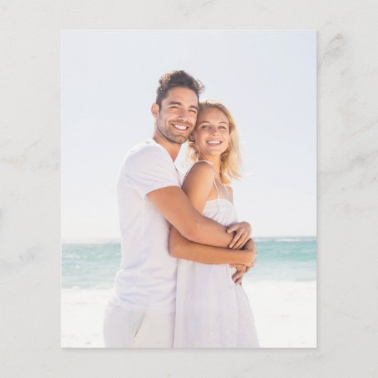 Budgetスクリプトエレガントのフォト結婚式招待状 (裏面)