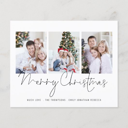 BUDGETスクリプト家族3枚の写真メリークリスマス (正面)