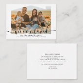 BUDGETスクリプト引っ越しました写真新しいホーム移動 ノートカード (正面/裏面)