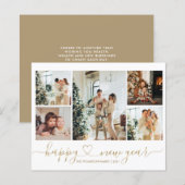 BUDGETスクリプト金ゴールドハッピーニューイヤー5フォトホリデー (正面/裏面)