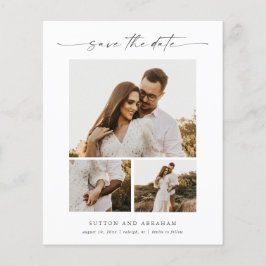 Budgetスクリプト3写真結婚式Save the Date Card