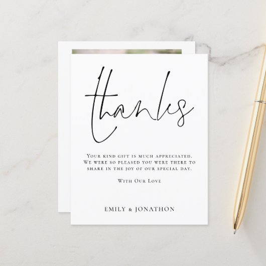 BUDGETスクリプミニマルト引用文結婚の3枚の写真感謝してい (正面/裏面インサイチュ)