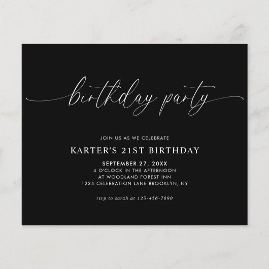 BUDGETスクリプミニマルト白黒大人誕生日 (正面)