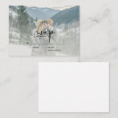 BUDGETスクリプモダント写真ウェディングRSVP ノートカード (正面/裏面)