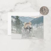 BUDGETスクリプモダント写真ウェディングRSVP ノートカード (正面/裏面インサイチュ)