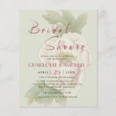 BUDGETセージおよび赤面フローラブライダルシャワー招待状 (正面)