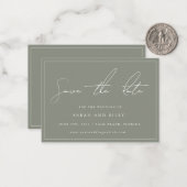 BUDGETセージ緑の結婚式を保存する日付招待状 ノートカード (正面/裏面インサイチュ)