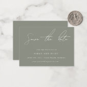 BUDGETセージ緑の結婚式を保存する日付招待状 ノートカード (正面/裏面インサイチュ)