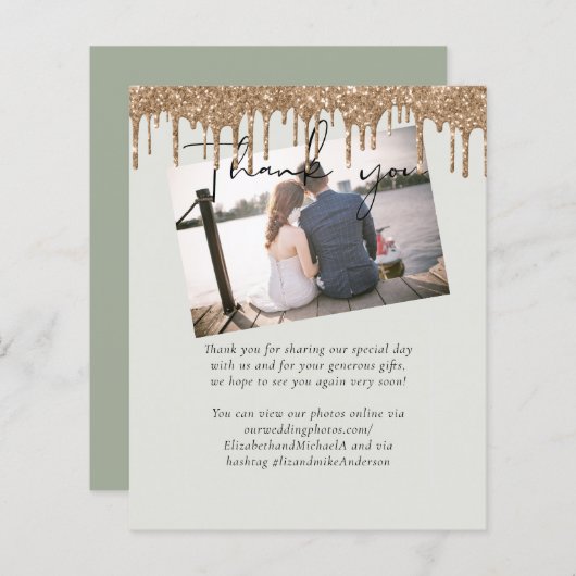 BUDGETセージ金ゴールド結婚グリッター (正面/裏面)