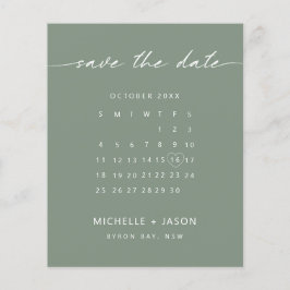 BUDGETセージ・カレンダ日付の保存招待状 チラシ