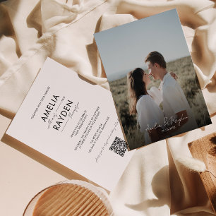 BUDGETタイポグラフィスクリプトフォトQRコー結婚ド