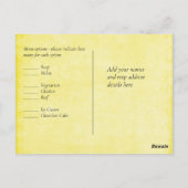 BUDGETターコイズ黄色結婚のスクリプト ポストカード (裏面)