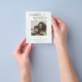 BUDGETティール（緑がかった色）グリーン結婚ズPHOTO Thank You Flyer チラシ (手)