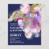 BUDGETテクニカラー水彩結婚式の招待 (正面)