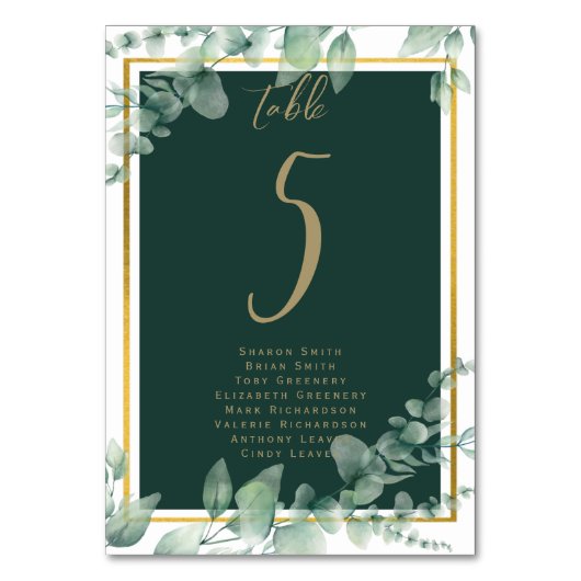 BUDGETテーブル番号シーティンググリーナリーユーカリ テーブルナンバー (正面)