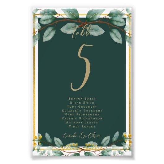 BUDGETテーブル番号シーティンググリーナリーユーカリ フォトプリント            (正面)