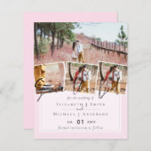 BUDGETトレン結婚ディングの色ピンク日付を保存 (正面/裏面)