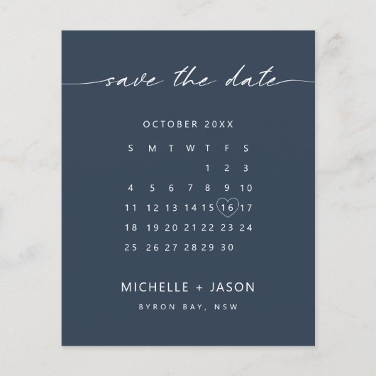 BUDGETネイビーカレンダー日付の保存 チラシ (正面)