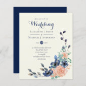 BUDGETネイビーコーラルエレガンス – フローラ結婚ズアイテム (正面/裏面)