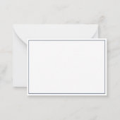 BUDGETネイビーブルースクリプトウェディングRSVPカード ノートカード (裏面)