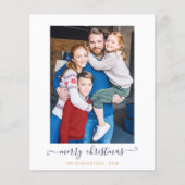 BUDGETネイビーブルー金ゴールドスクリプトメリークリスマス (正面)