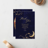 BUDGETネイビー金ゴールドザスターズQuinceanera写真 ノートカード (正面/裏面インサイチュ)