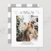 BUDGETハートシルバーメリースクリプト写真クリスマス (正面/裏面)