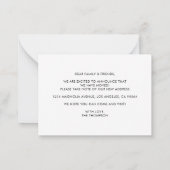 BUDGETハートスクリプト引っ越しました写真の移動 ノートカード (裏面)