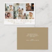 BUDGETハートスクリプト金ゴールドメリークリスマス5写真 ノートカード (正面/裏面)