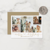 BUDGETハートスクリプト金ゴールドメリークリスマス5写真 ノートカード (正面/裏面インサイチュ)