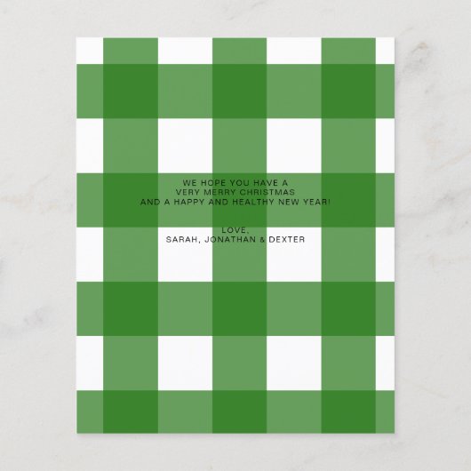 BUDGETハート緑のメリースクリプト写真クリスマス (裏面)