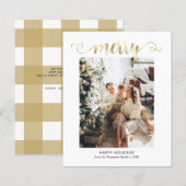 BUDGETハート金ゴールドメリースクリプトフォトクリスマス (正面/裏面)