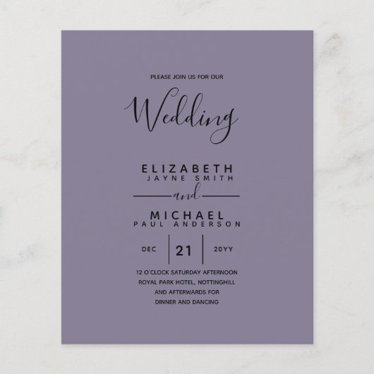 BUDGETバイリンスペインのガルBoda英結婚語 チラシ (正面)