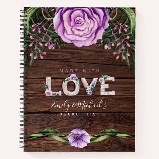 BUDGETバケット・リスト素朴の結婚仕訳保管 ノートブック (正面)