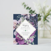 BUDGETパープルブルーフローラ結婚式招待状 (スタンド正面)